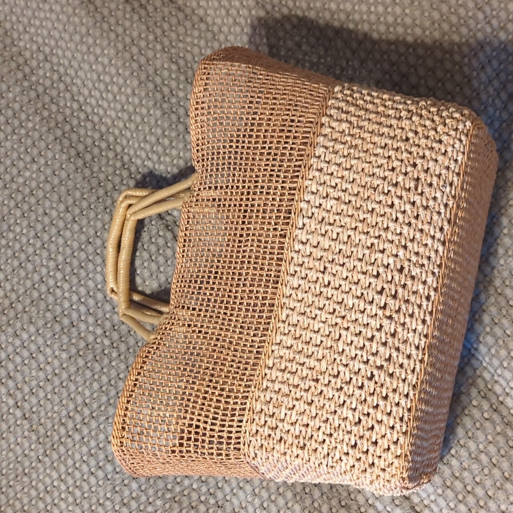 Vintage woven straw bag (please read description) - Picture 7 of 10